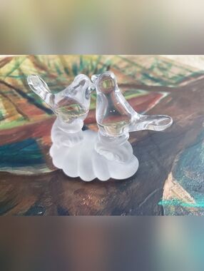 Vintage Glass Love Birds
